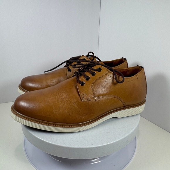 Flag Ltd Leather Oxford Shoes Brown Memory Foam Dress Boys Casual Size 6M - Picture 3 of 9